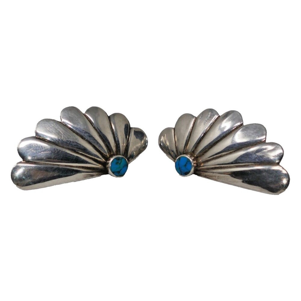 Silver & Turquoise Pierced Earrings